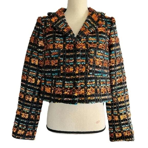 Smythe‎ Metallic Tweed Boxy Jacket in Multi Metallic Size 6 NWT - Picture 2 of 7